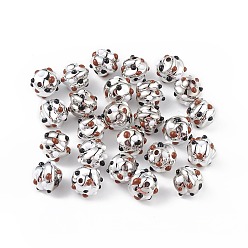 Coloré Placage de perles d'émail acrylique, platinée, cahoteuse, forme en spirale, colorées, 16x18x19mm, Trou: 2.2mm