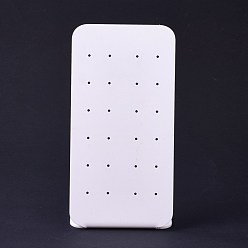 White Acrylic Earring Display Stands for 12 Pairs Show, Rectangle, White, 7.5x6.2x14.5cm