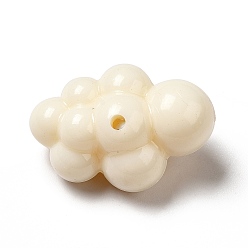 Beige Perles acryliques opaques, nuage, beige, 25x17x13mm, Trou: 1.6mm, environ250 pcs / 500 g