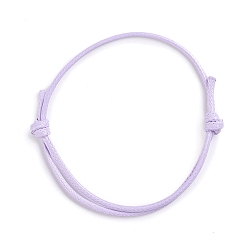 Lila Cable de la toma de la pulsera de poliéster encerado coreano, lila, de diámetro ajustable: 40~70 mm