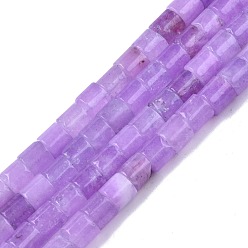 Plum Natural Quartz Beads Strands, Dyed & Heated, Column, Plum, 6.5x6~6.5mm, Hole: 1mm, about 63~64pcs/strand, 14.96 inch~15.16 inch(38~38.5cm)