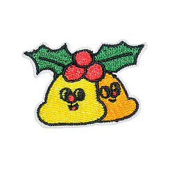 Christmas Bell Christmas Theme Computerized Embroidery Cloth Self Adhesive Patches, Stick On Patch, Costume Accessories, Appliques, Christmas Bell, 45x32mm