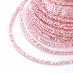 Pink Polyester Metallic Thread, Pink, 1mm, about 7.65 yards(7m)/roll