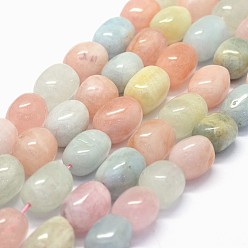 Morganite Natural Morganite Beads Strands, Oval, 15~18x11~14mm, Hole: 1.2mm, about 23pcs/strand, 15.5 inch
