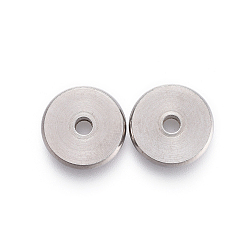 Stainless Steel Color 201 Stainless Steel European Beads, Donut/Pi Disc, Stainless Steel Color, 10x2mm, Hole: 1.8mm