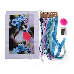Mixed Color Kiss of Fairy Pattern, Oxford Silk Ribbon DIY Embroidery Tool Suit, of Home Decorate, Mixed Color, 48x33cm