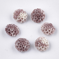 Brun Rosé  Perles de corail synthétiques, teint, fleur de lotus, brun rosé, 15x16x9.5mm, Trou: 1.4mm