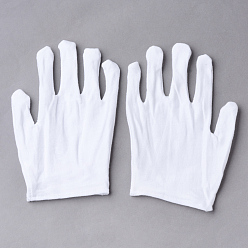 White Cotton Gloves, Coin Jewelry Silver Inspection Gloves, White, 170x115mm, 12pairs/bag