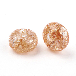Chameau Transparent perles acryliques craquelés, Perles avec un grand trou   , rondelle, chameau, 14x8mm, trou: 5.5 mm, environ 510 pcs / 500 g
