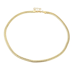 Chapado en Oro Real 18K Collar de cadena de espiga de latón chapado en rack, sin plomo y el cadmio, real 18 k chapado en oro, 17-3/4 pulgada (45 cm)