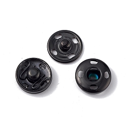 Electrophoresis Black 202 botones a presión de acero inoxidable, botones de prendas de vestir, accesorios de costura, electroforesis negro, 12x4.5 mm