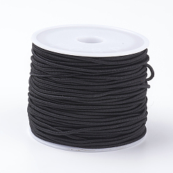 Negro Cuerdas elásticas, cuerda elástica, para pulseras, , producir joyería, negro, 0.8 mm, aproximadamente 26.24~28.43 yardas (24~26 m) / rollo