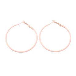 Bisque Baking Paint 201 Stainless Steel Hoop Earrings, Ring, Bisque, 49mm, Pin: 0.5mm