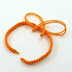 Orange Foncé Cordon tressé en nylon pour la fabrication de bracelets de bricolage, orange foncé, 100~110x5x2mm, Trou: 2~4mm