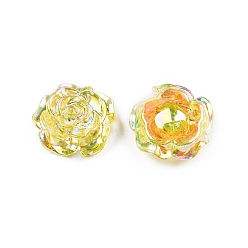 Champagne Yellow Transparent ABS Plastic Cabochons, Flower, Champagne Yellow, 19.5x7.5mm