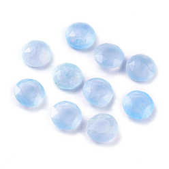 Jade Natural Jade Cabochons, Faceted, Flat Round, 10x4.5mm