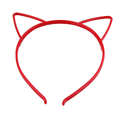 Red Cute Cat Ear Plastic Hair Bands, Hair Accessories for Girls, Red, 165x145x6mm
