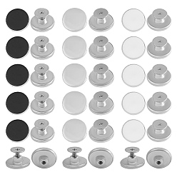 (52) Непрозрачная лаванда 15 наборы 3 стили цинкового сплава масштабируемые и съемные джинсовые кнопки, круглые, разноцветные, 5 комплектов / стиль