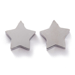 Stainless Steel Color 304 Stainless Steel Charms, Star, Stainless Steel Color, 9.5x9.5x3mm, Hole: 1.8mm