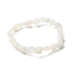 Rainbow Moonstone Bracelet extensible de perles de pierre de lune arc-en-ciel naturel pour les enfants, diamètre intérieur: 1-5/8 pouce (4 cm)