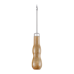 BurlyWood Awl Pricker Sewing Tool, Hole Maker Tool, with Wood Handle, for Punch Sewing Stitching Leather Craft, BurlyWood, 13x2cm