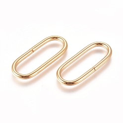 Golden 201 Stainless Steel Quick Link Connectors, Linking Rings, Closed but Unsoldered, Oval, Golden, 23x9.5x1.5mm, Inner Diameter: 6x19.5mm