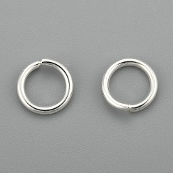 Plata 304 argollas de acero inoxidable, anillos del salto abiertos, plata, 8x1.2 mm, diámetro interior: 6 mm
