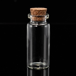 Clair Contenants de perles de bocal en verre, avec bouchon en liège, souhaitant bouteille, clair, 22x62mm, goulot d'étranglement: 15mm de diamètre, capacité: 15 ml (0.5 fl. oz)