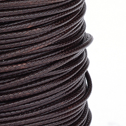 Coconut Brown Braided Korean Waxed Polyester Cords, Coconut Brown, 1mm, about 174.97 yards(160m)/roll