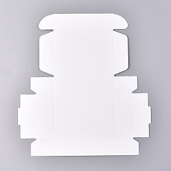 Blanc Boîte cadeau en papier kraft, boîtes postales, boîtes pliantes, rectangle, blanc, 8x6x2 cm