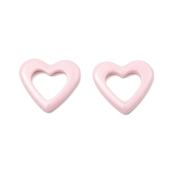 Pink Биокерамика, циркониевое керамическое соединительное кольцо, без никеля , не выцветает и гипоаллергенен, разъем сердца, розовые, 14x15.5x2 мм, внутренний диаметр: 8x9 мм