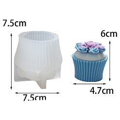 Blanco Moldes de silicona de calidad alimentaria con velas para cupcakes y flores, para hacer velas de bricolaje, blanco, 75x75 mm