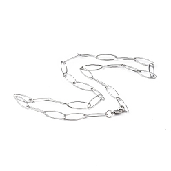 Нержавеющая Сталь Цвет 201 ожерелье-цепочка из нержавеющей стали для мужчин и женщин, цвет нержавеющей стали, 20.47 дюйм (52 см)