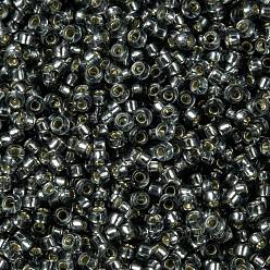 (RR21) Silverlined Gray Perles rocailles miyuki rondes, perles de rocaille japonais, 15/0, (rr 21) gris argenté, 15/0, 1.5mm, trou: 0.7 mm, environ 27777 pcs / 50 g