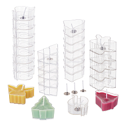 Claro Velas de plástico de formas mixtas, con mecha de vela de parafina, para herramientas de fabricación de velas, Claro, 44~50x40~52x19~21 mm