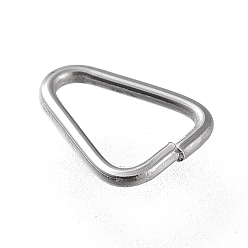 Stainless Steel Color 304 Stainless Steel Triangle Rings, Buckle Clasps, Fit for Top Drilled Beads, Webbing, Strapping Bags, Stainless Steel Color, 6.5x5x0.7mm
