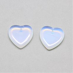Opalite Opalite Pendants, Heart, 18x18x3.5mm, Hole: 1mm