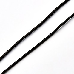 Noir Fil de cristal élastique coréen, chaîne de bracelet extensible, cordon de perles rondes, noir, 0.8mm, environ 38.27 yards (35m)/rouleau