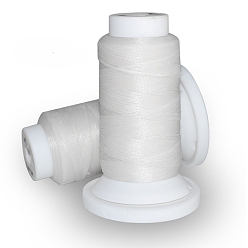 White Flat Waxed Polyester Cord, for Leather Sewing Stitching, White, 0.8mm, about 54.68 yards(50m)/roll