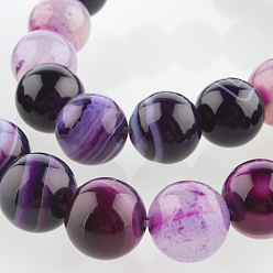 Violet Bleu Agate de pierre naturelle rangées de perles rondes, teint, bleu violet, 10mm, Trou: 1mm, Environ 38 pcs/chapelet, 14.96 pouce