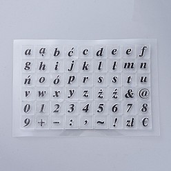 Palabra Sellos de silicona, para diy scrapbooking, álbum de fotos decorativo, hacer tarjetas, hojas de sellos, patrón de alfabeto y número y marca, 160x110x3 mm