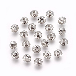 Platine  Perles de séparateur de style tibétain , sans cadmium et sans nickel et sans plomb, donut, platine, 7x5mm, Trou: 2mm