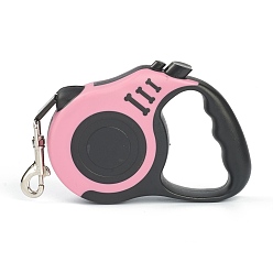 Pink 16.5FT(5M) Strong Nylon Retractable Dog Leash, with Plastic Anti-Slip Handle and Alloy Clasps, for Small Medium Dogs, Pink, 155x104x34mm