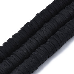 Черный Плоские круглые экологически чистые бусины из полимерной глины ручной работы, диск хейши бусины для гавайских серег браслет ожерелья ювелирных изделий, чёрные, 10 мм