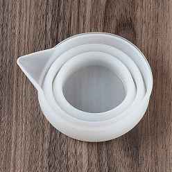 Blanco Vasos mezcladores de silicona, taza medidora plegable, blanco, 100x84x93 mm, capacidad: 250 ml (8.45 fl. oz)