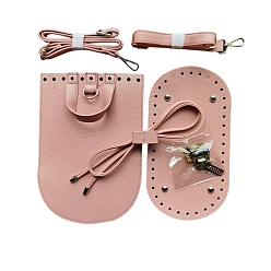 Pink Пустой арочный рюкзак из искусственной кожи, вязаный крючком, набор для изготовления сумок, набор для поиска, розовые, 26x17.9x0.6 см, отверстие : 6.5 мм