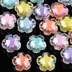 Mixed Color AB Color Transparent Acrylic Beads, Bead in Bead, Flower, Mixed Color, 16.5x17x10.5mm, Hole: 2.5mm, about 295pcs/500g