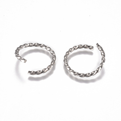 Stainless Steel Color 304 Stainless Steel Twisted Jump Rings, Open Jump Rings, Round Ring, Stainless Steel Color, 12 Gauge, 20x2mm, Inner Diameter: 17mm