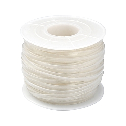 Clear Luminous PVC Synthetic Rubber Cord, No Hole, with Spool, Flat, Clear, 2.3x0.8mm, about 27.34 Yards(25m)/Roll