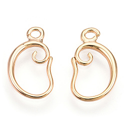 Real 18K Gold Plated Brass Earring Hooks, with Horizontal Loop, Nickel Free, Real 18K Gold Plated, 16.5x9.5x2mm, Hole: 1.5mm, 18 Gauge, Pin: 1mm
